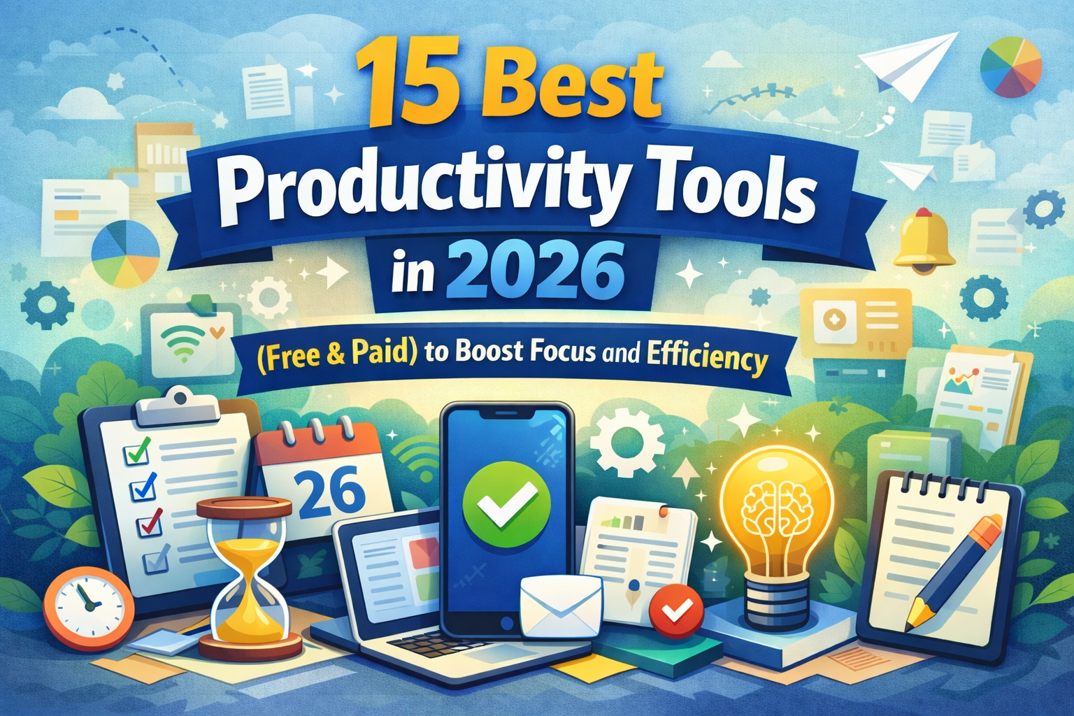 15 Best Productivity Tools in 2026 (Free & Paid) to Boost Focus and Efficiency