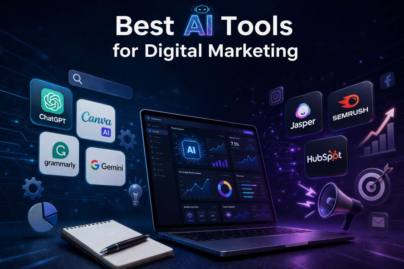 Best AI Tools for Digital Marketing (2026) – 10 Free & Paid Picks