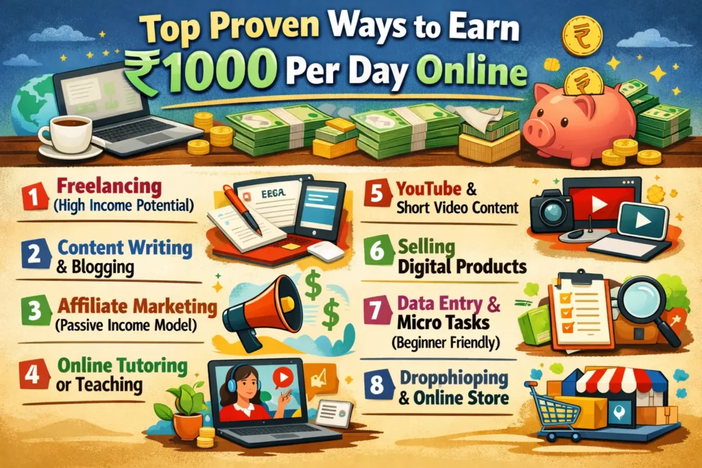Top Proven Ways to Earn ₹1000 Per Day Online