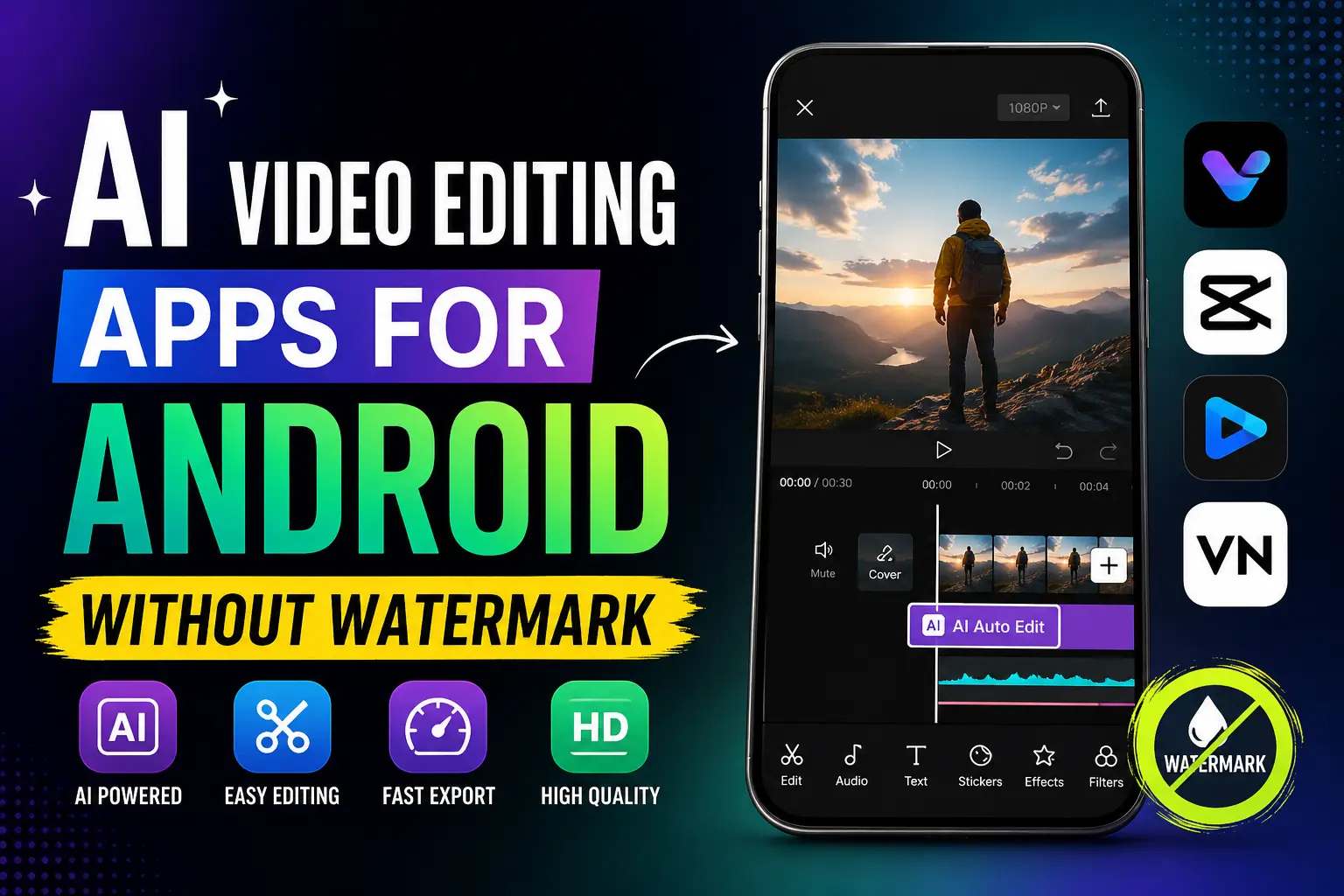 AI Video Editing Apps for Android Without Watermark