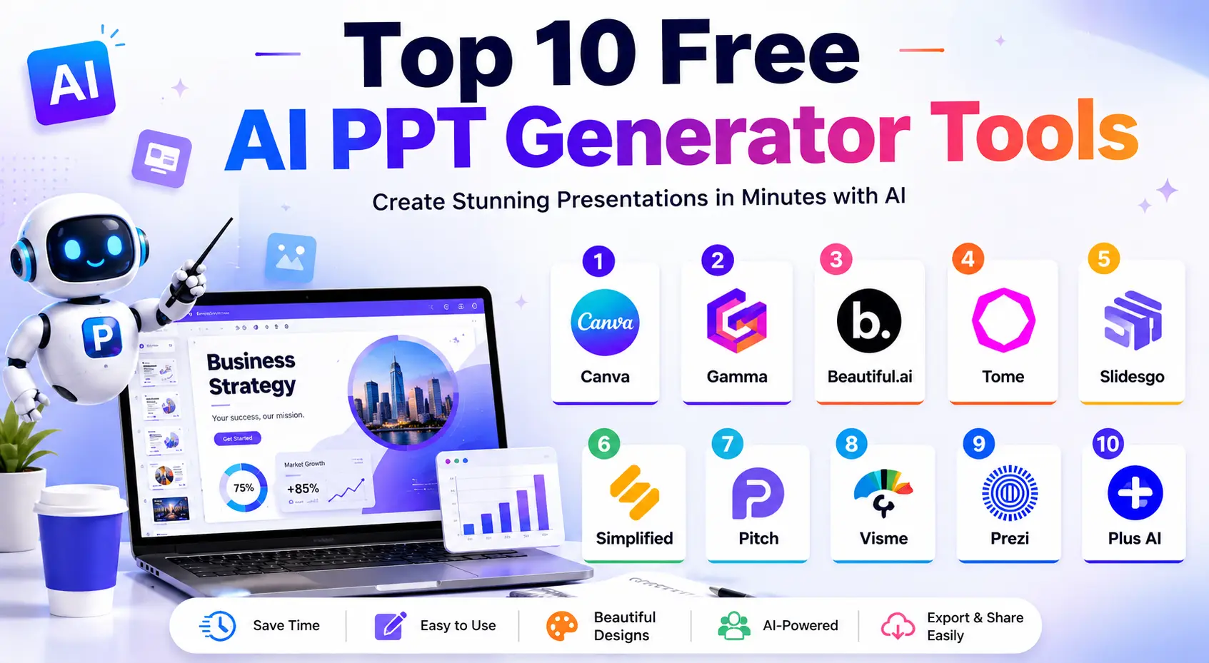 Top 10 Free AI PPT Generator Tools